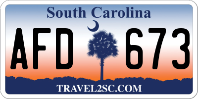 SC license plate AFD673