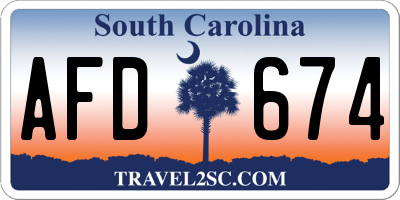 SC license plate AFD674