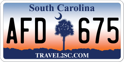 SC license plate AFD675