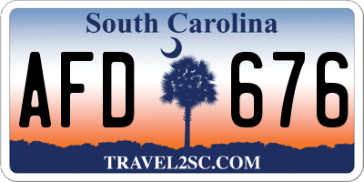 SC license plate AFD676