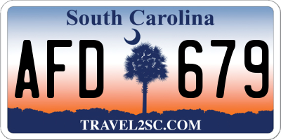SC license plate AFD679