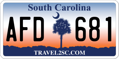SC license plate AFD681