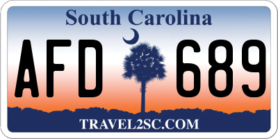 SC license plate AFD689