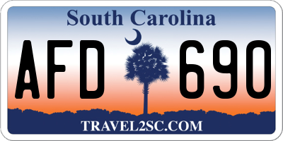 SC license plate AFD690