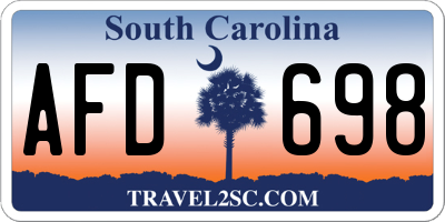 SC license plate AFD698
