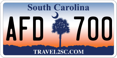SC license plate AFD700