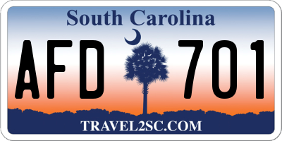 SC license plate AFD701