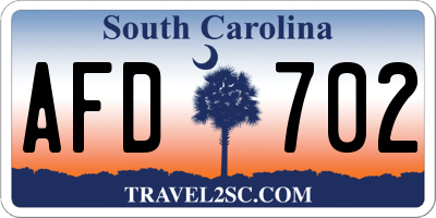 SC license plate AFD702