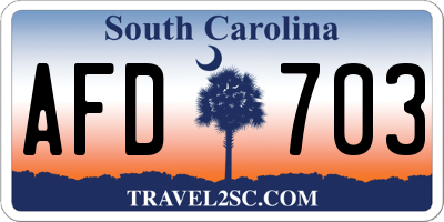 SC license plate AFD703