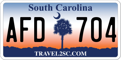 SC license plate AFD704