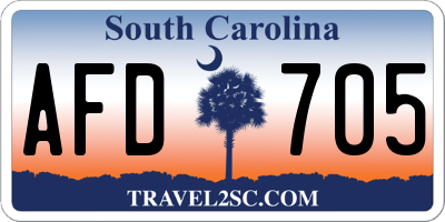 SC license plate AFD705