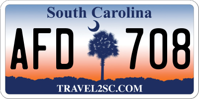 SC license plate AFD708