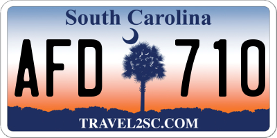 SC license plate AFD710