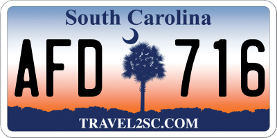SC license plate AFD716