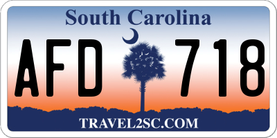 SC license plate AFD718