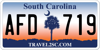 SC license plate AFD719