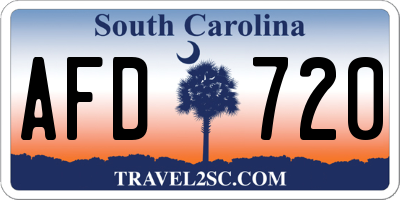 SC license plate AFD720