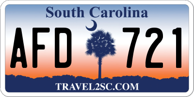 SC license plate AFD721