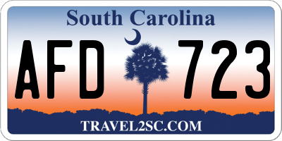 SC license plate AFD723