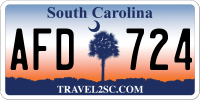 SC license plate AFD724