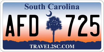 SC license plate AFD725