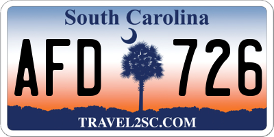SC license plate AFD726