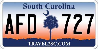 SC license plate AFD727