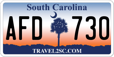 SC license plate AFD730