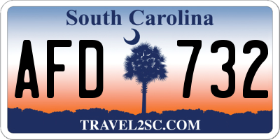 SC license plate AFD732