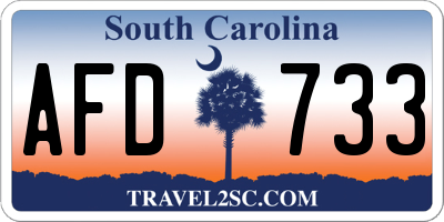 SC license plate AFD733
