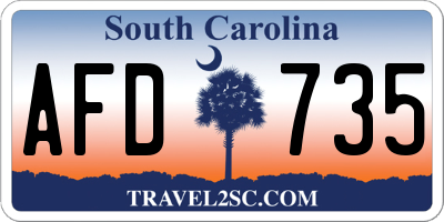 SC license plate AFD735