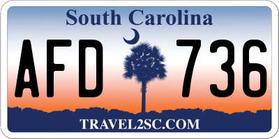 SC license plate AFD736