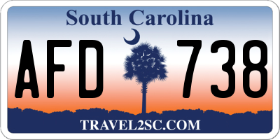 SC license plate AFD738