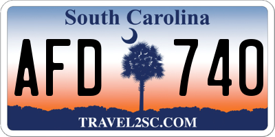 SC license plate AFD740
