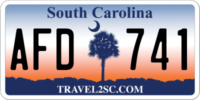 SC license plate AFD741