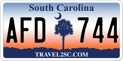 SC license plate AFD744