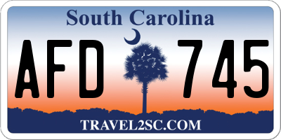 SC license plate AFD745
