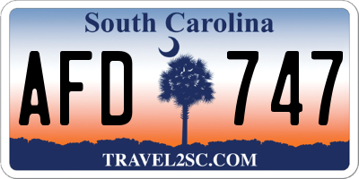 SC license plate AFD747