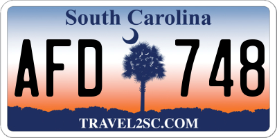 SC license plate AFD748