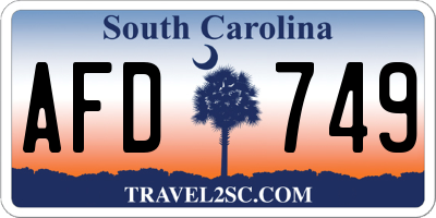 SC license plate AFD749