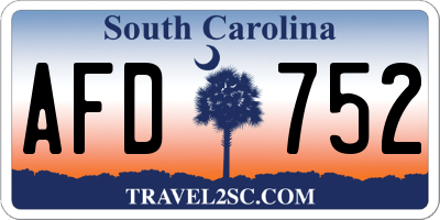 SC license plate AFD752