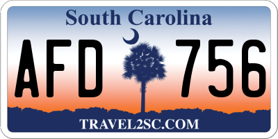 SC license plate AFD756