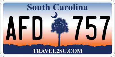 SC license plate AFD757