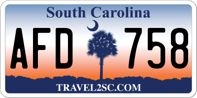 SC license plate AFD758