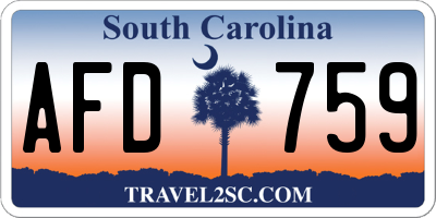 SC license plate AFD759