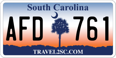 SC license plate AFD761