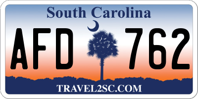 SC license plate AFD762