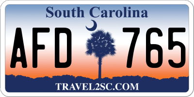SC license plate AFD765