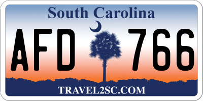 SC license plate AFD766