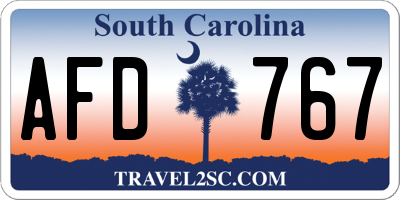 SC license plate AFD767